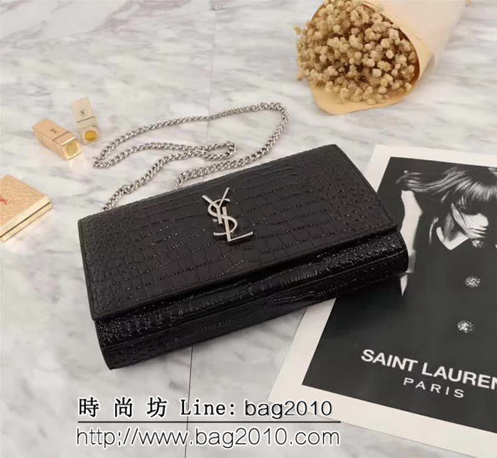 YSL聖羅蘭 鱷魚紋 大容量牛皮挎包 27712-1 YAS1167